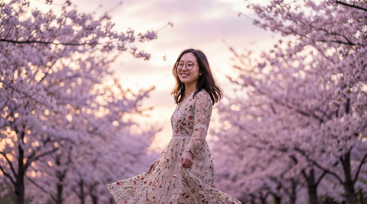 黑丝樱花季外景拍摄花絮